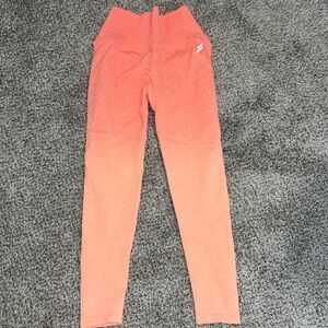 Workout Pants - Ombré orange/pinkish. size small.